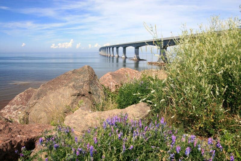 Ponticello di confederazione a PEI immagini stock Ponticello di confederazione a PEI immagini stock