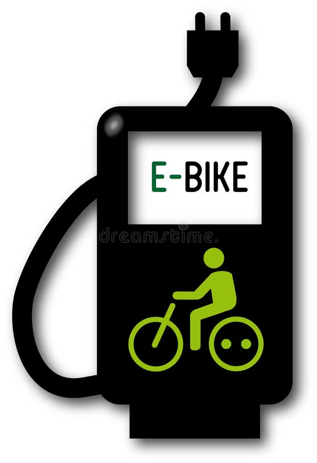 Ponto de carregamento, bicicleta elétrica ilustração royalty free Ponto de carregamento, bicicleta elétrica ilustração royalty free