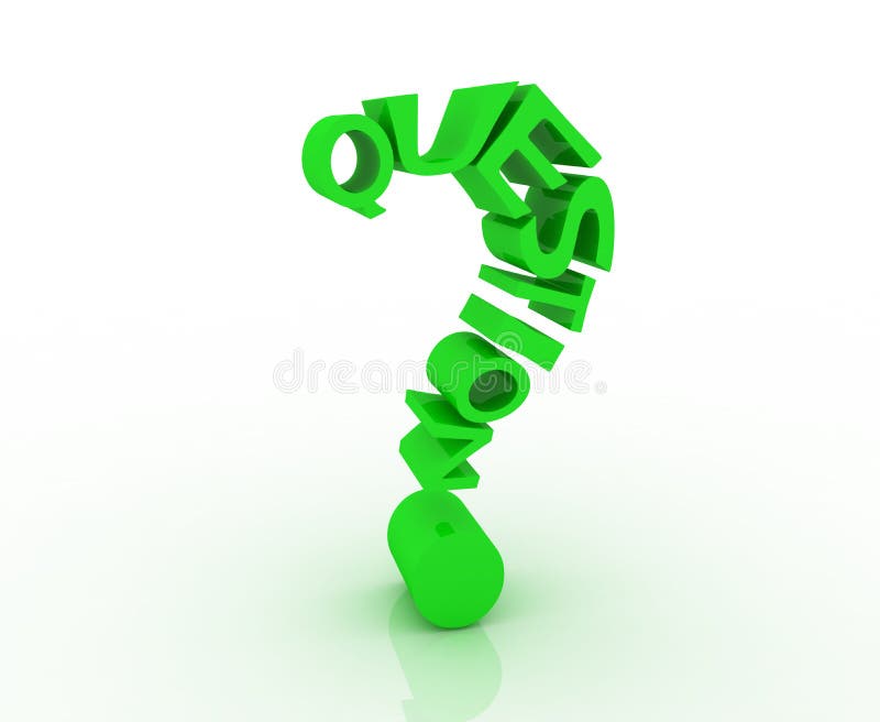 Ponto de interrogação 3D ilustração royalty free