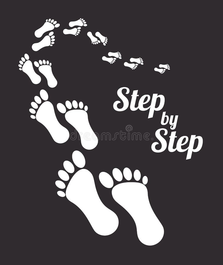 Passo a passo ilustração royalty free