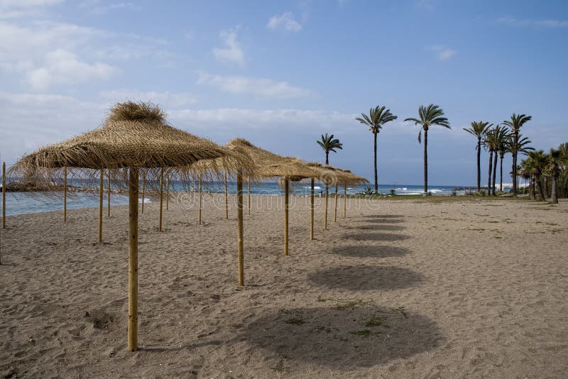 Pontoon Beach Nagueles in Marbella Stock Photo Image of overlooking