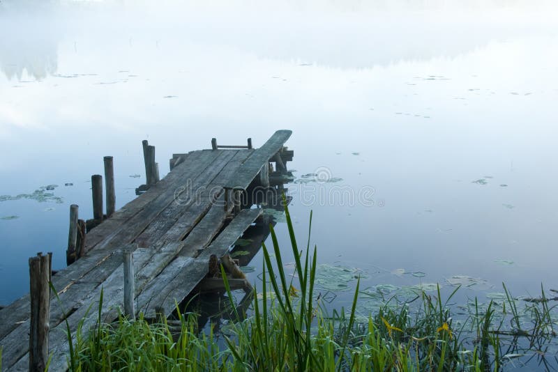 Pontoon in fog