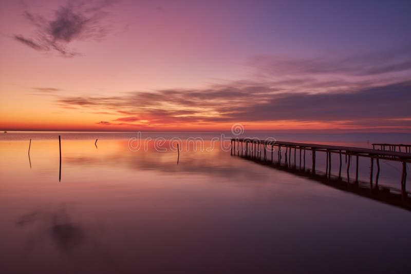 Pontoon at Sunrise on the Lake 542 Stock Photo Image of natural, tide