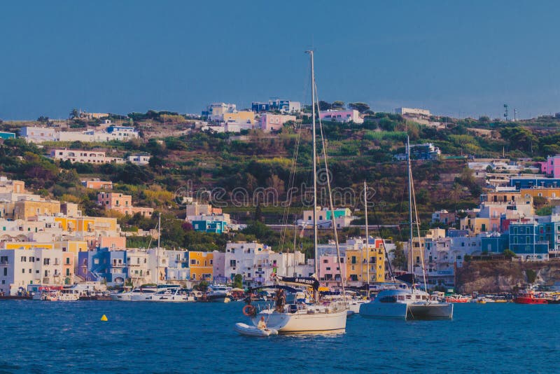 Ponza Island, the largest island of the Italian Pontine Islands archipelago