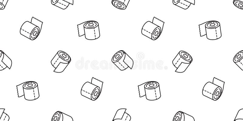 Tissue paper poo seamless pattern  toilet dog scarf isolated repeat wallpaper tile background icon Cartoon doodle illustrati