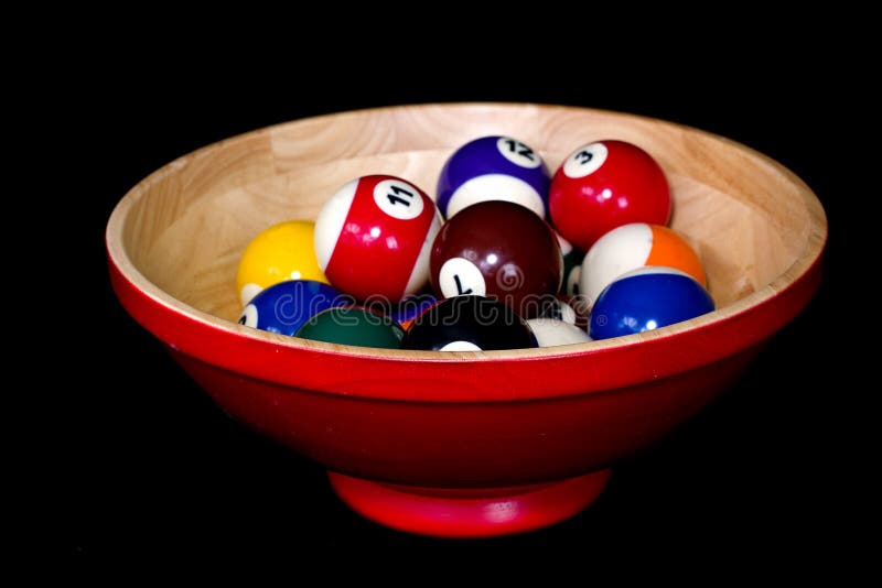 Pool Balls in Bowl stock photo. Image of colorful, stripes 19326980