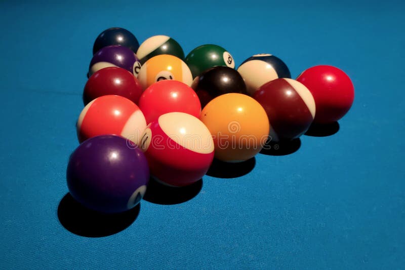 Pool Balls Pyramid Ready To Be Broken Stock Photo Image of number