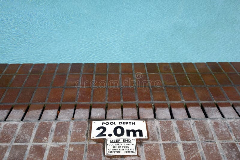 Pool depth sign stock photo. Image of paved, deep, leisure 4824466