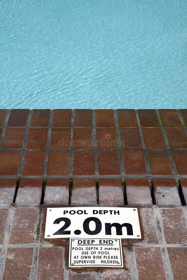 Pool depth sign stock image. Image of leisure, sign, exterior 4824491