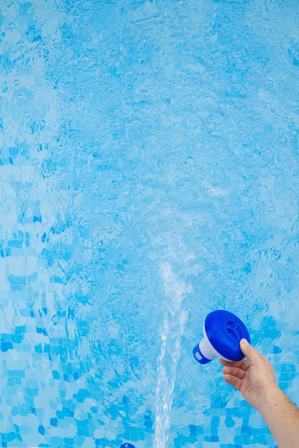 Pool Filter. Cleaning Filter in Blue Water of the Pool.Pool Water