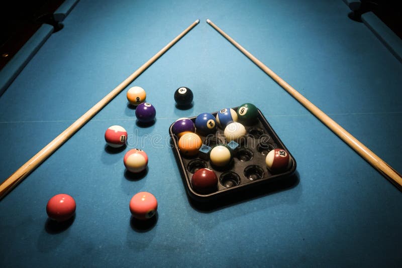 Pool Game Balls and Sticks on a Table Stock Photo Image of pool