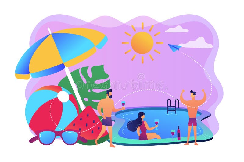 Pool Party Concept Vector Illustration. Stock Vector - Illustration of