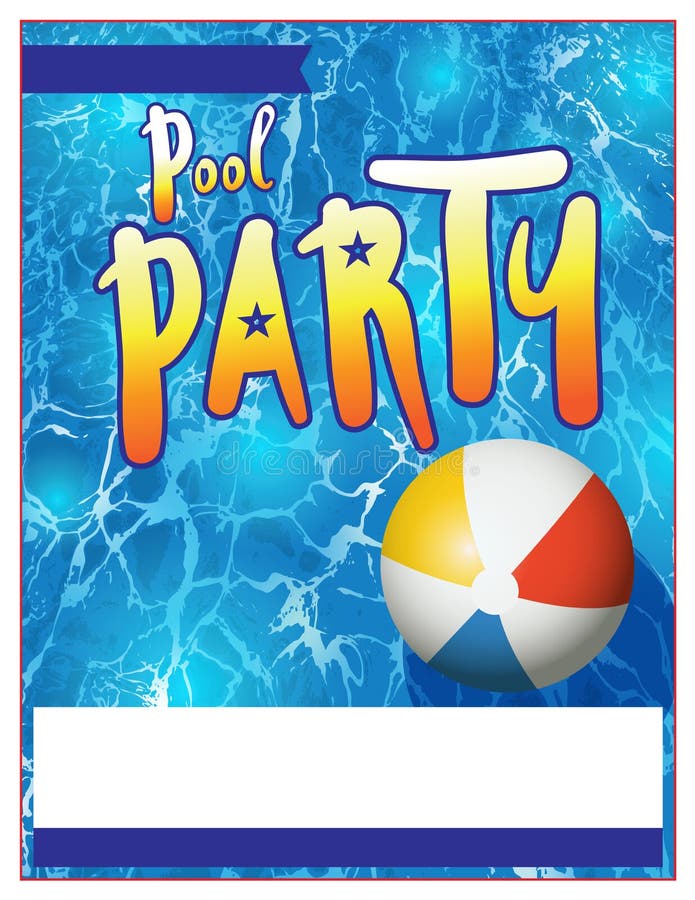 Pool Party Invitation Vector Illustration With Water Swimming Pool Vector  Background Stock Illustration - Download Image Now - iStock