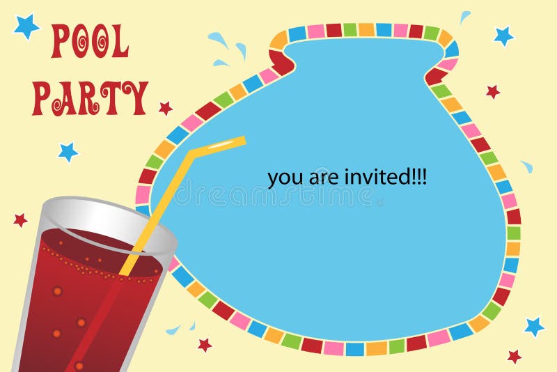 Pool Party Invitation Art really Cool Stock Illustration - Illustration of  suit, back: 113110269