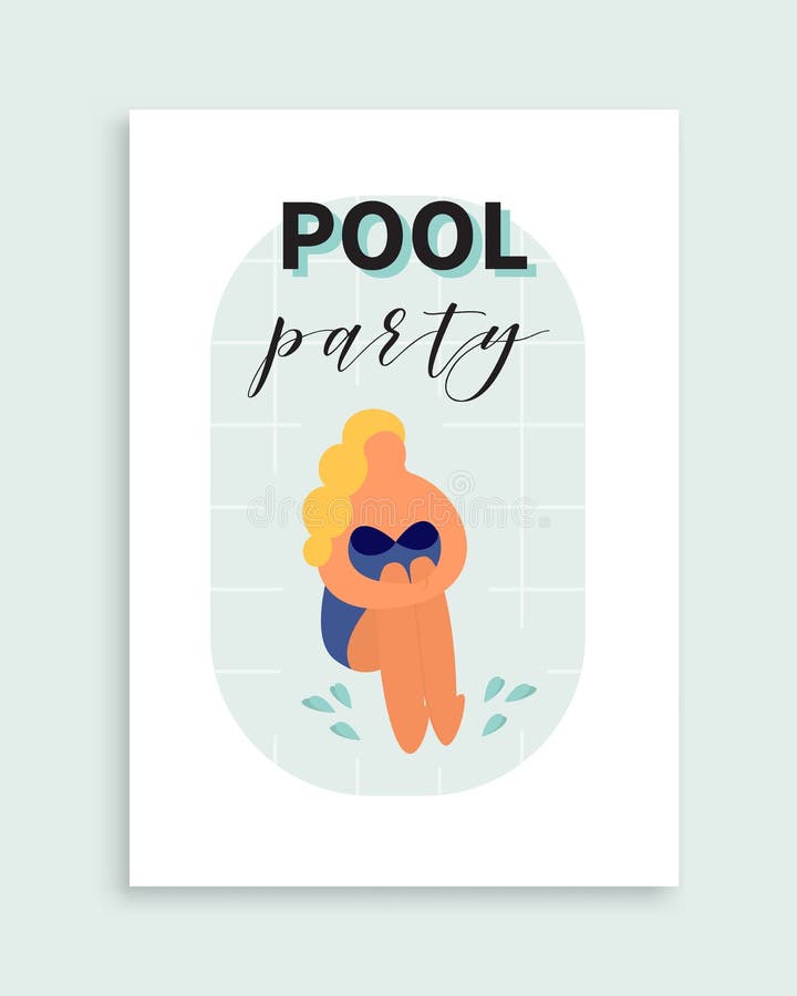 Pool party poster. Vector invitation to the beach event. stock illustration Pool party poster. Vector invitation to the beach event. stock illustration