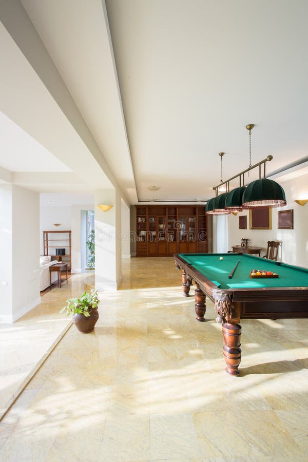 Pool Table Inside Modern House Stock Image Image of appliance