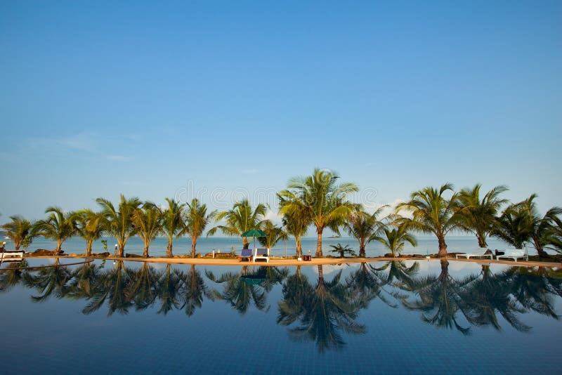 Pool on a tropical beach royalty free stock photo