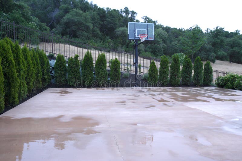 Basketball court in a luxury backyard