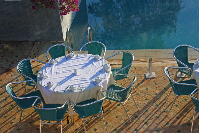 Poolside dining