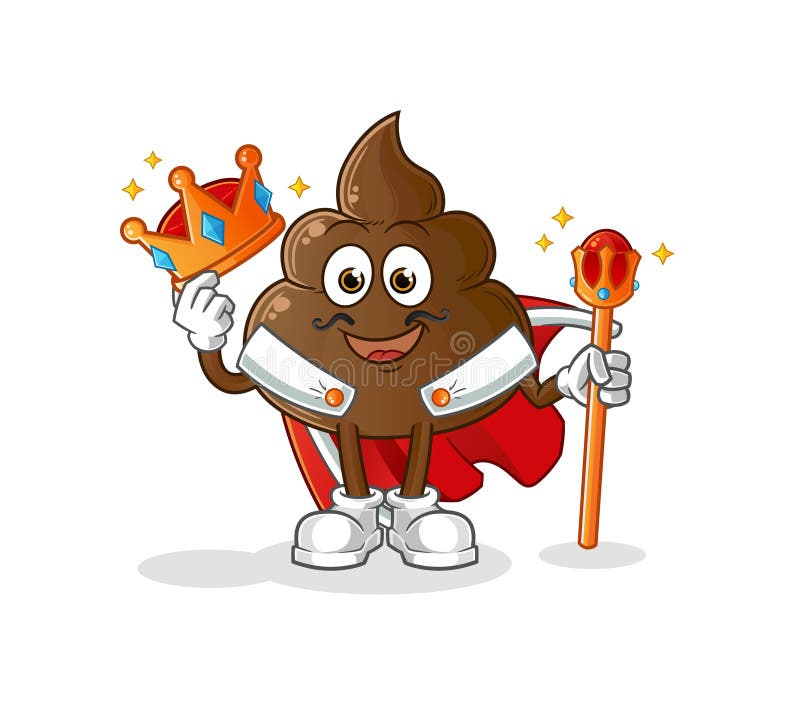 Poop King Vector. Cartoon Character Stock Vector Illustration of coat
