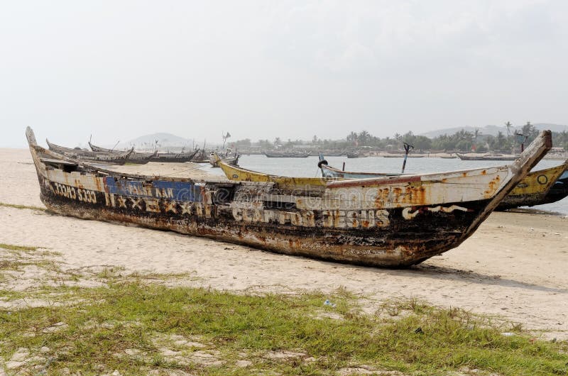 Poor African fishing boats