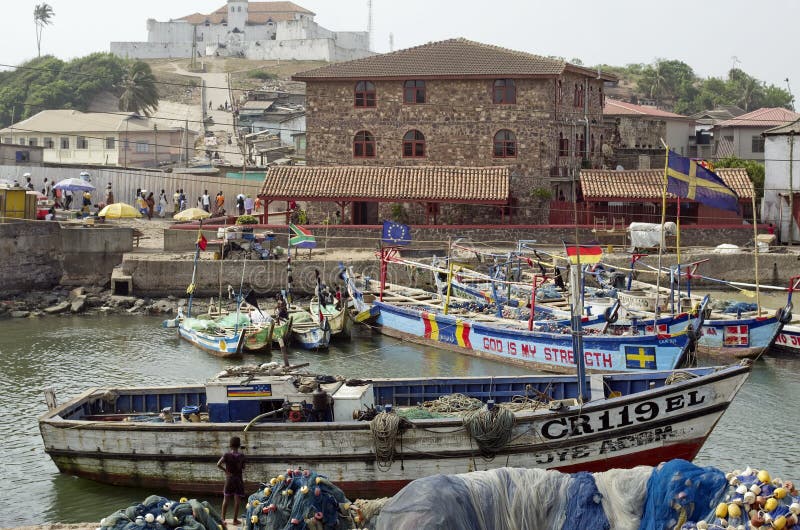 Poor African fishing village landscape