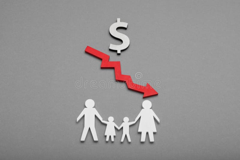 Poor Family Concept, Despair, Helpless. Low Income Stock Image