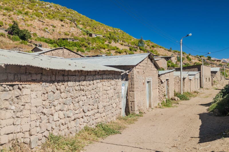 Poor houses in Cabanaconde village stock photo Poor houses in Cabanaconde village stock photo