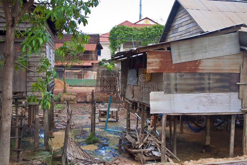 Poor houses in Siem Reap royalty free stock images Poor houses in Siem Reap royalty free stock images