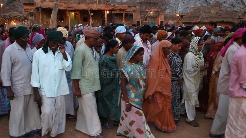 Poor people on village road