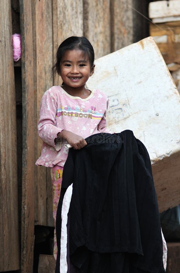 A Poor Smile Girl In Tropical Village Editorial Photo Image Of Bunong Khmer 74759456