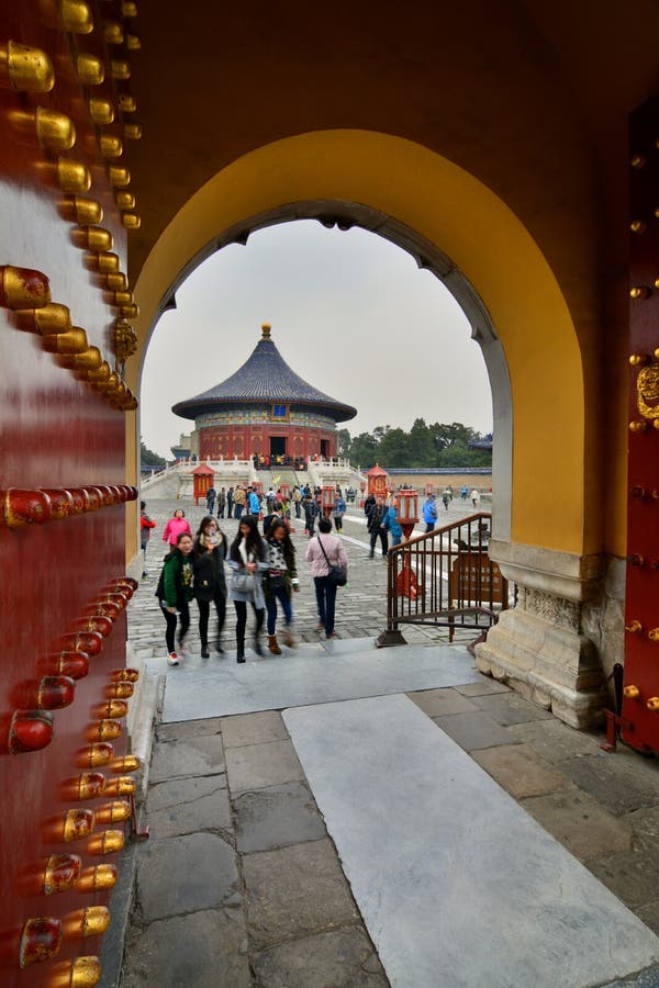 Poort aan de Keizerkluis van Hemel De tempel van Hemel Peking China royalty-vrije stock afbeeldingen Poort aan de Keizerkluis van Hemel De tempel van Hemel Peking China royalty-vrije stock afbeeldingen
