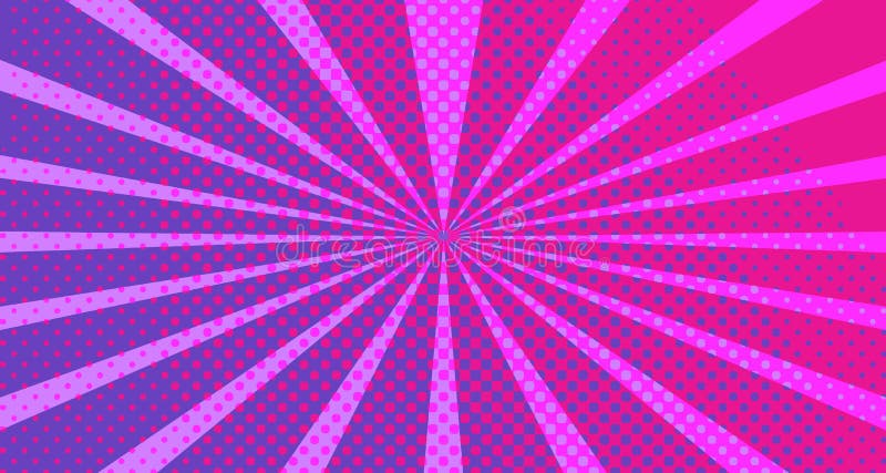 Pop art background abstract creative vector comics style blank layout template with clouds beams and isolated dots pattern. For