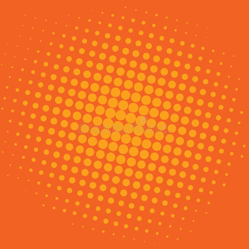 Pop Art Bittersweet Orange Dots Comic Background Vector Template Design