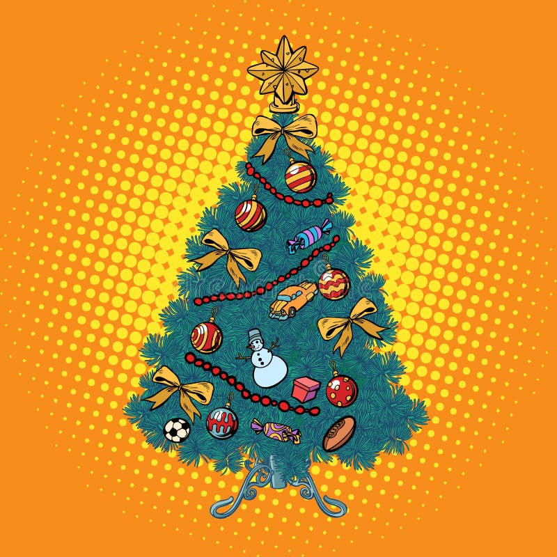 Pop Art Christmas Tree Decorations