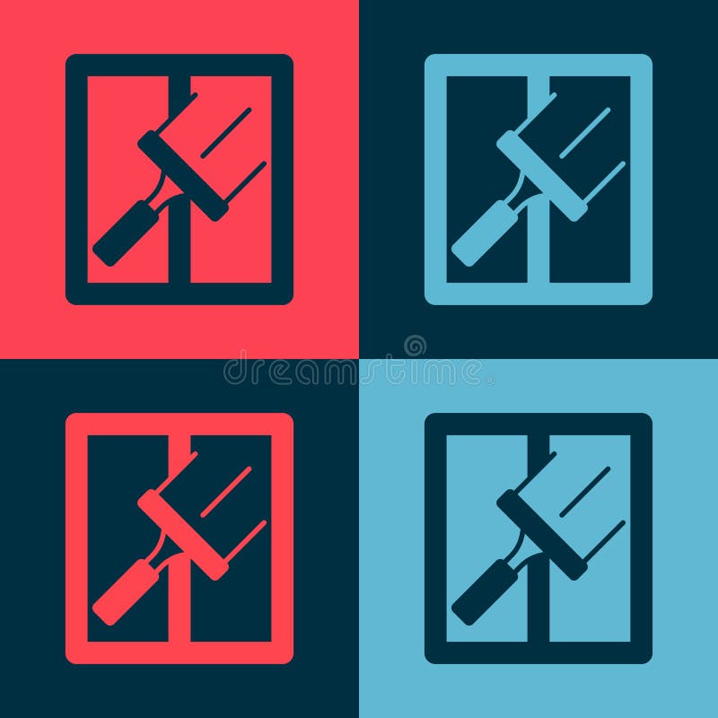 Download Pop Art Cleaning Service With Of Rubber Cleaner For Windows Icon On Color Background. Squeegee ...