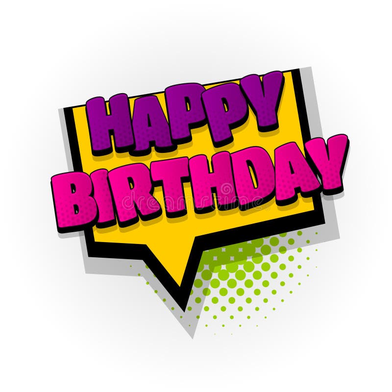 Pop art del testo del libro di fumetti di buon compleanno royalty illustrazione gratis Pop art del testo del libro di fumetti di buon compleanno royalty illustrazione gratis