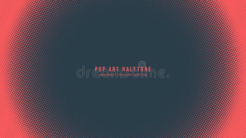 Pop Art Dots Halftone Pattern Vector Round Frame Red Blue Abstract Background vector illustration