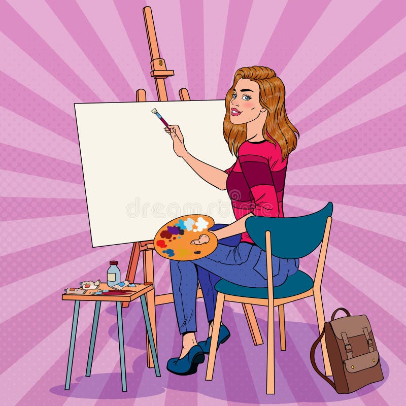 Female Artist Painter Stock Illustrations – 3,010 Female Artist Painter ...