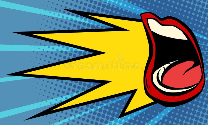 Pop art female mouth scream