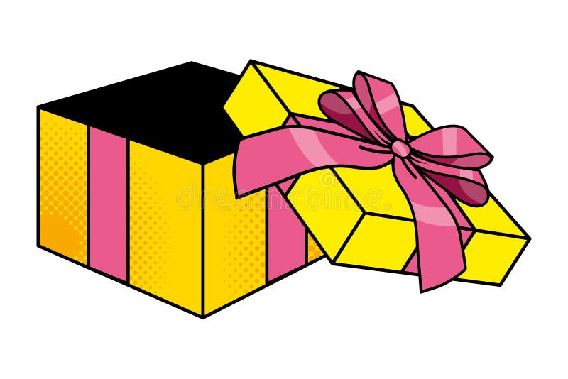 Pop art gift box cartoon stock vector. Illustration of empty - 149232214