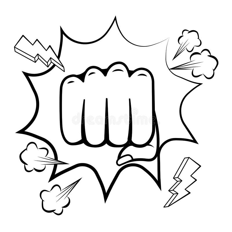 Sketch Hand Punching Front View Doodle Illustration Drawing 2503049 Vector  Art at Vecteezy