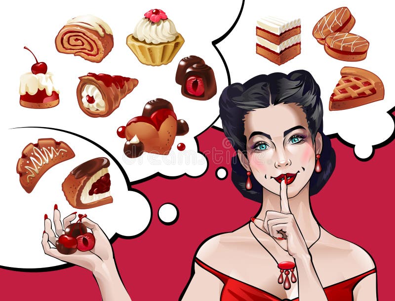 Pop Art Illustration Of A Young Girl Stock Illustration - Illustration