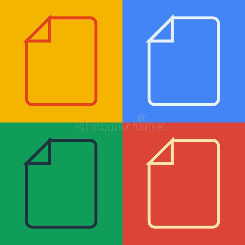 Pop art line File document icon isolated on color background. Checklist icon. Business concept. Vector vector illustration