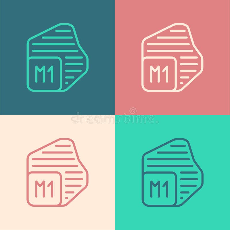 Pop art line Processor icon isolated on color background. CPU, central processing unit, microchip, microcircuit vector illustration