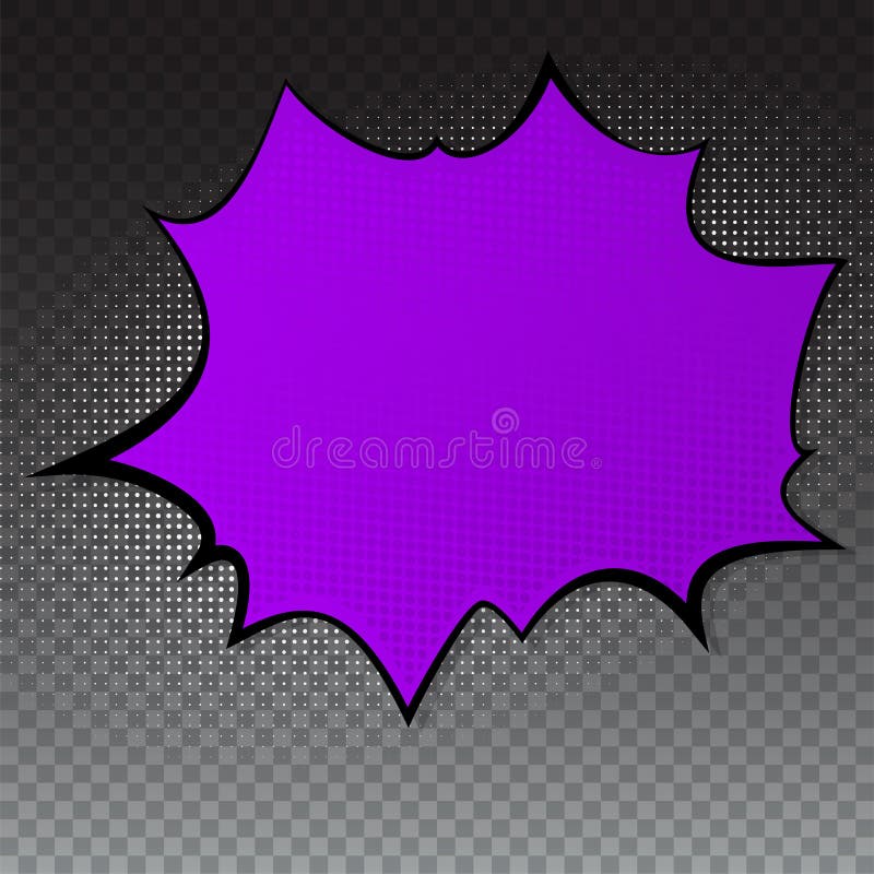 Pop art splash background, explosion in comics book style, blank layout template with halftone dots, cloud beams, dots vector illustration