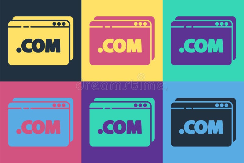 Pop art Website template icon isolated on color background. Internet communication protocol. Vector stock illustration