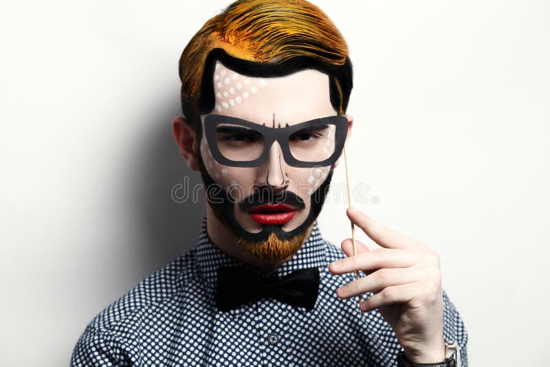 Pop Arten Mann Stockbild Bild Von Phantasie Bogen Backen 68609997