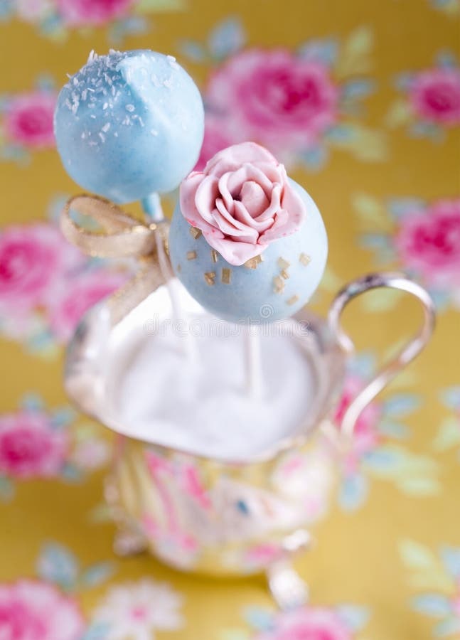 High angle Rose Flower Cake Pop with beautiful background. High angle Rose Flower Cake Pop with beautiful background