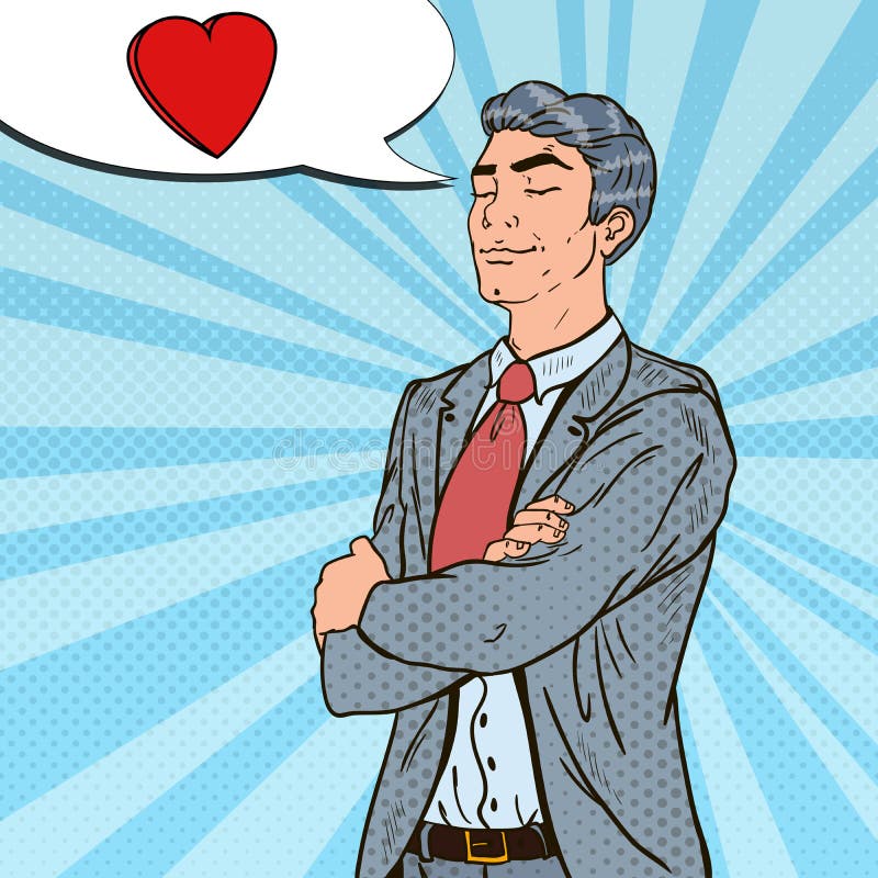 Pop förälskade Art Confident Businessman vektor illustrationer Pop förälskade Art Confident Businessman vektor illustrationer